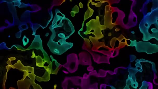 Seamless Loop Colorful Wavy Multicolor Liquid Animation Dark Backdrop — Stock Video