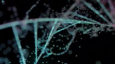 Dönen DNA ve Parçacıklara sahip kusursuz döngü Soyut Canlandırması