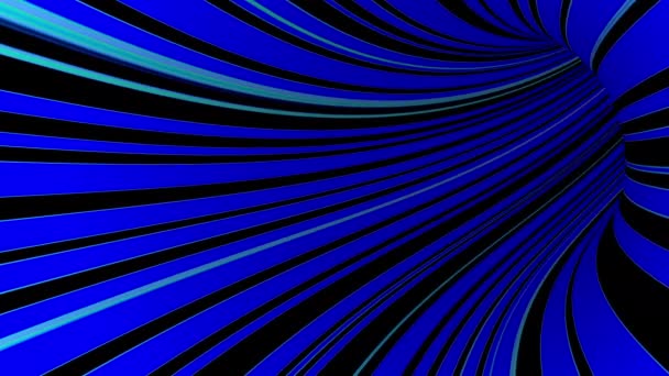 青でシームレスなループフライト Dark Abstract Tunnel — ストック動画