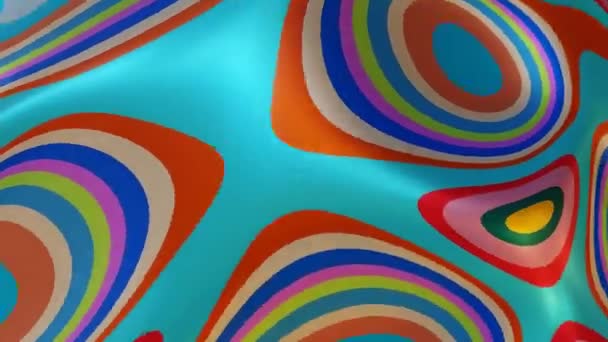 Lazo Sin Costura Funky Colorido Ondulado Textura Abstracto Telón Fondo — Vídeo de stock