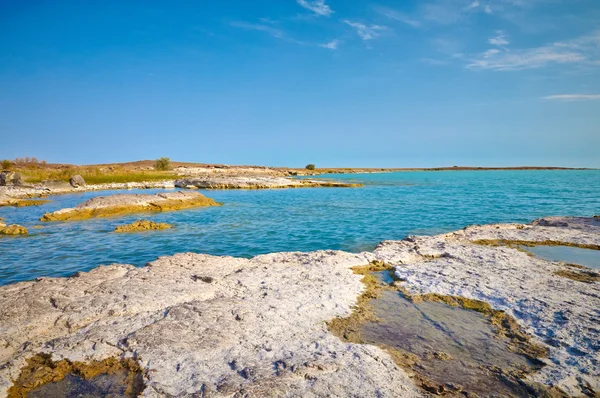 Vista panoramica sul lago Balkhash Immagini Stock Royalty Free