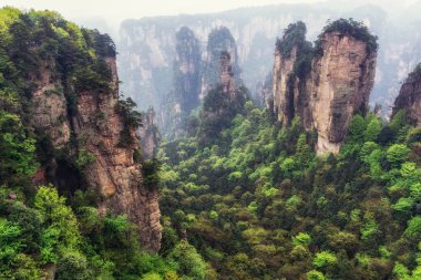 tall mountain peaks of yuanjiajie clipart