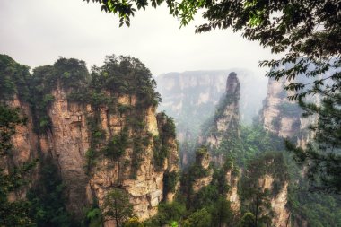 yuanjiajie uzun boylu Dağ doruklarına