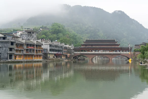 Fenghuang città vecchia vista mattutina — Foto Stock