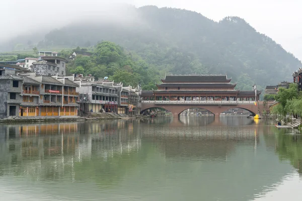 Fenghuang città vecchia vista mattutina — Foto Stock