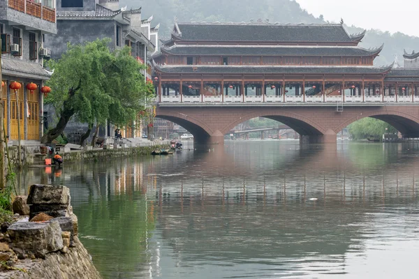 Staré město ráno Fenghuang Prohlédni — Stock fotografie