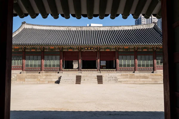 Varios Edificios Históricos Tradicionales Coreanos Del Palacio Deoksugung Seúl Corea —  Fotos de Stock