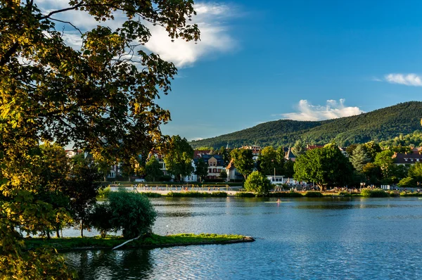 Paisaje del río Neckar en Heidelberg — Foto de Stock