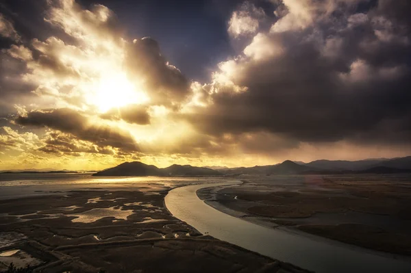 Coucher de soleil à Suncheon Bay — Photo