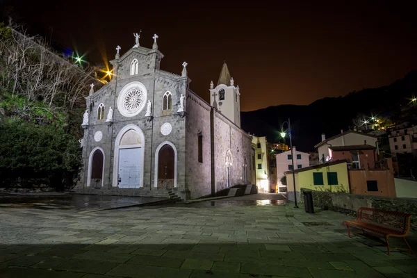 Beco riomaggiore à noite — Fotografia de Stock