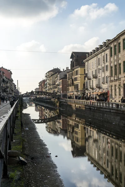 Kanał dzielnicy Navigli — Zdjęcie stockowe