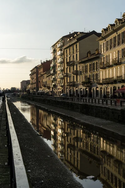 Kanał dzielnicy Navigli — Zdjęcie stockowe