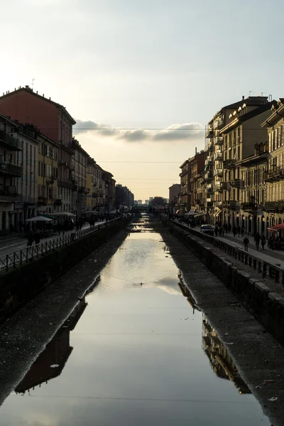 Kanał dzielnicy Navigli — Zdjęcie stockowe