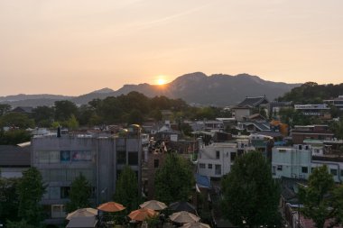 Sunset over Samcheongdong clipart