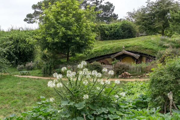 Buracos hobbit em hobbiton — Fotografia de Stock