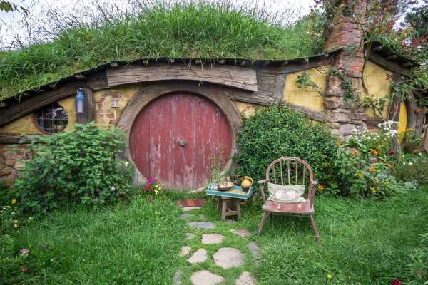 Buracos hobbit em hobbiton — Fotografia de Stock