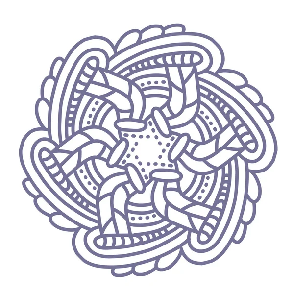 Ilustración vectorial de mandala redondo gris monocromo sobre ba blanco — Archivo Imágenes Vectoriales