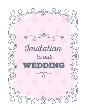 Pembe yazıtlı siyah dantel çerçevevektör illüstrasyon