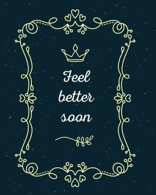 Yazıt lı dantel çerçevevektör illüstrasyon daha iyi hissediyorum s