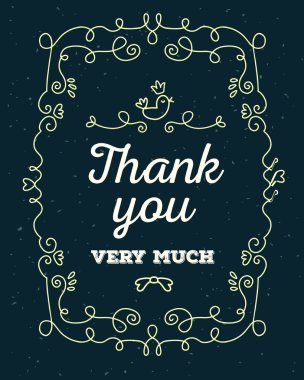 Beyaz yazıtlı dantel çerçevevektör illüstrasyon teşekkür y