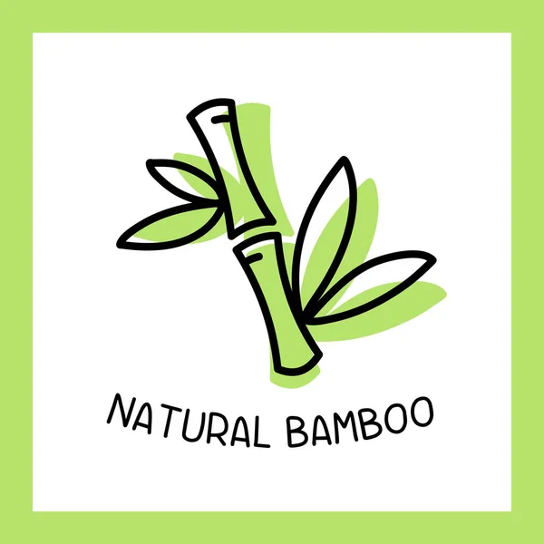 Beyaz Arkaplan Üzerinde Metin Çerçeve Ile Vektör Yeşil Bambu Sapı — Stok Vektör