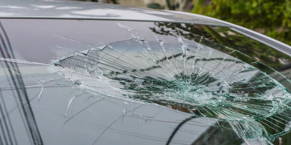 Selective Focus Image Broken Car Windshield Accident Car — Stock Photo, Image