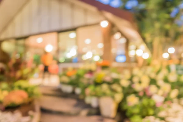 Blur Image Restaurant Flower Garden Night Time Background Usage — Stock Photo, Image