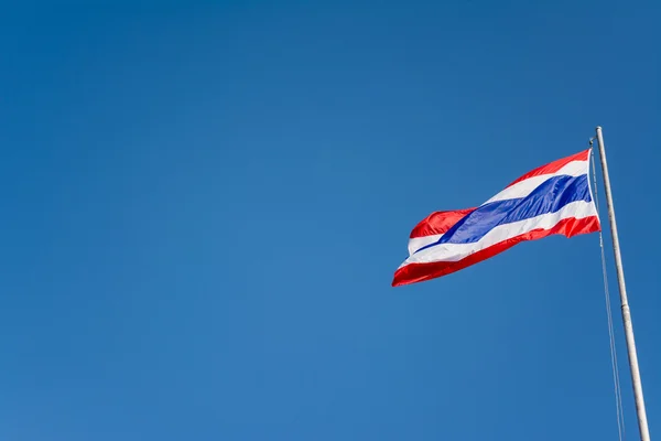 Zászló Thaiföld Tiszta Kék Háttér Másolja Helyet Bal Oldalon — Stock Fotó