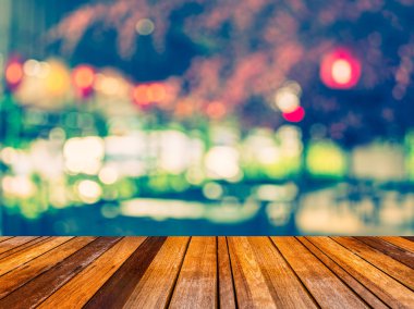  ahşap masa ve soyut bulanık Japonya Restoran.