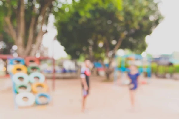 Defokussiertes Und Verschwommenes Bild Des Kinderspielplatzes Öffentlichen Park Zur Hintergrundnutzung — Stockfoto