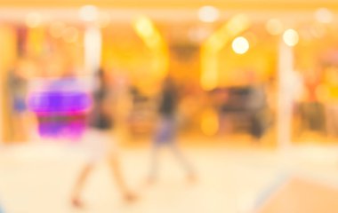 Alışveriş merkezinin bulanık görüntüsü ve arka plan kullanımı için insanlar. (Klasik ton))