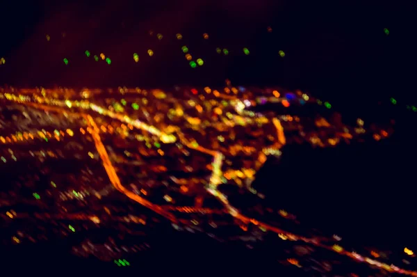 ヴィンテージトーンぼかし画像のアブストラクトシティボケ光背景 — ストック写真