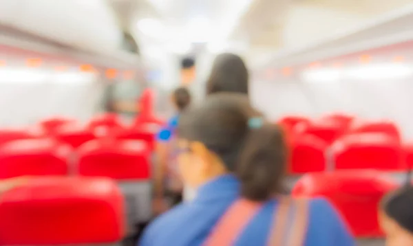 Unschärfe Des Bildes Flugzeug Mit Menschen Zur Hintergrundnutzung — Stockfoto