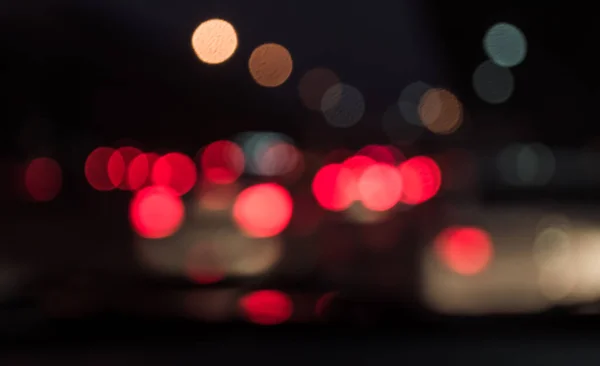 Vintage Tone Blur Image Cars Bokeh Lights Traffic Jam Night — Stock Photo, Image