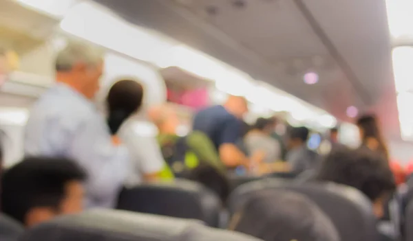 Unschärfe Des Bildes Flugzeug Mit Menschen Zur Hintergrundnutzung — Stockfoto