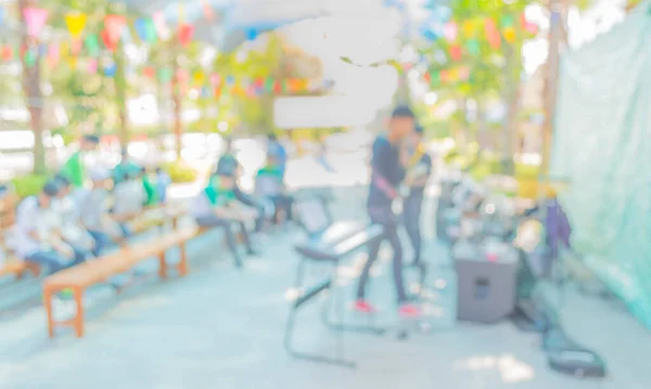 Suddig Bild Elevens Konsert Skolan Aktivitet Med Bokeh För Bakgrundsanvändning — Stockfoto