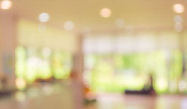 Arkaplan kullanımı için Bokeh kullanan modern bir iş merkezinin lobisinin soyut bulanık görüntüsü .