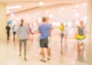 Alışveriş merkezinin bulanık görüntüsü ve arka plan kullanımı için insanlar .