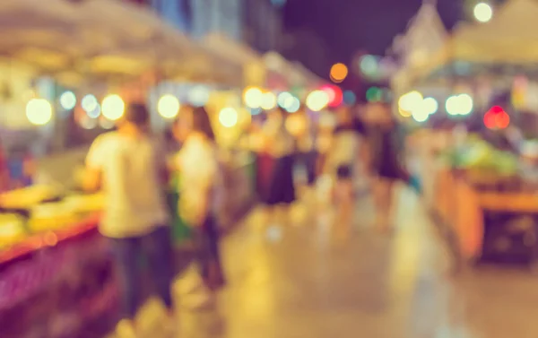 Imagem Borrão Tom Vintage Festival Noturno Rua Com Bokeh Para — Fotografia de Stock