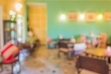 Özet olarak, arka plan kullanımı için bulanık Retro kahve dükkanı veya restoran görüntüsü .