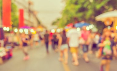 Arka plan kullanımı için günlük piyasanın soyut bulanık görüntüsü. (Klasik ton))