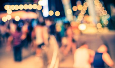 Arka plan kullanımı için Bokeh 'in olduğu Bulanık Gece Festivali' nin soyut görüntüsü. (Klasik ton))