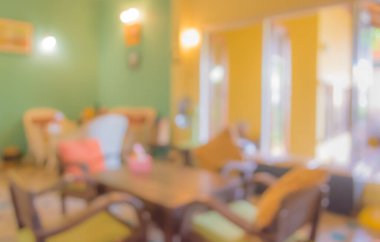 Geçmişin kullanımı için Retro kahve dükkanı ya da restoranın bulanık görüntüsü. (Klasik ton))