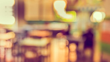 Restaurant ve Kafe 'nin arka plan kullanımı için Bokeh' li soyut bulanık görüntüsü. (Klasik ton))