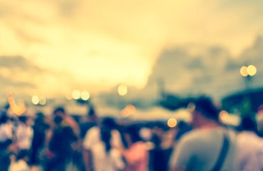 Arka plan kullanımı için Bokeh ile sokak festivalinin klasik ton bulanık görüntüsü .