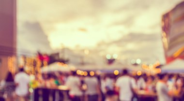 Arka plan kullanımı için Bokeh ile sokak festivalinin klasik ton bulanık görüntüsü .