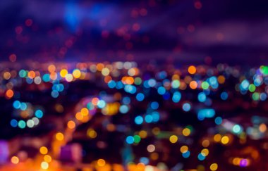 Arka plan kullanımı için Tayland, Chiang Mai 'den bulanık ışıklar. arkaplan kullanımı için .