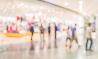 Alışveriş merkezinin bulanık görüntüsü ve arka plan kullanımı için insanlar .