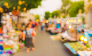 Arka plan kullanımı için günlük piyasanın soyut bulanık görüntüsü.