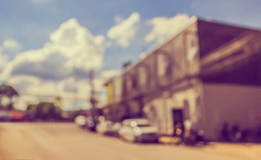 Arkaplan kullanımı için yapı ve yolun klasik ton soyut bulanık görüntüsü.